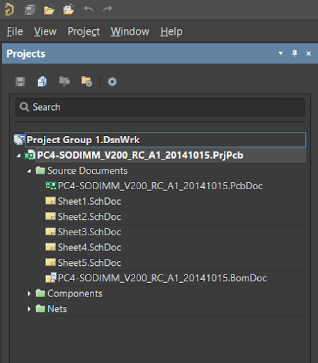 The open project in Altium&nbsp;Designer